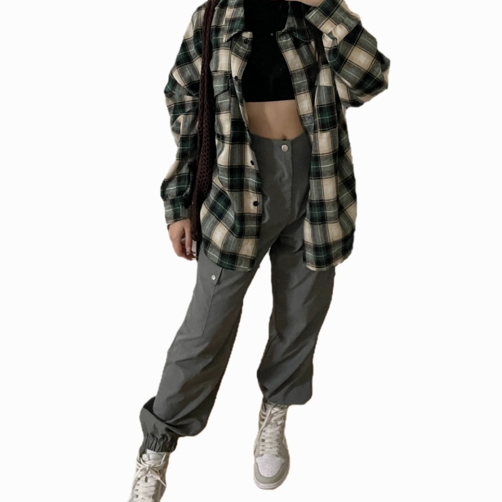 SHEIN Light Gray Quilted Pant